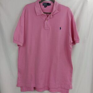 POLO By RALPH LAUREN Short Sleeve Pink Cotton Polo Shirt Men's Size XL